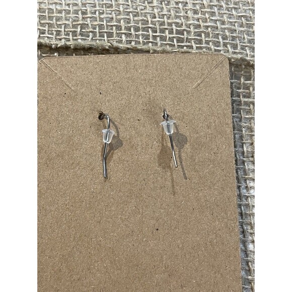 Vintage Antique Silver Dangle Drop Earrings Victorian Revival - Picture 4 of 6